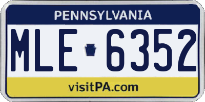 PA license plate MLE6352