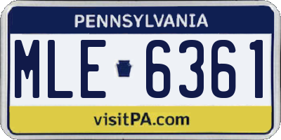 PA license plate MLE6361