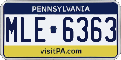 PA license plate MLE6363