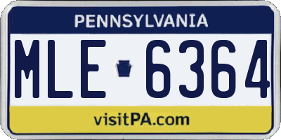 PA license plate MLE6364
