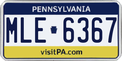 PA license plate MLE6367