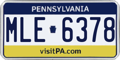 PA license plate MLE6378