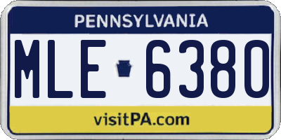 PA license plate MLE6380