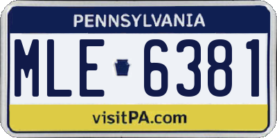 PA license plate MLE6381