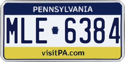 PA license plate MLE6384