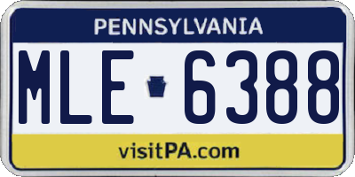 PA license plate MLE6388