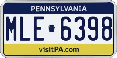 PA license plate MLE6398