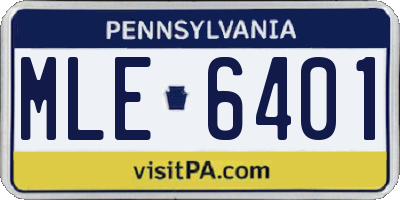 PA license plate MLE6401