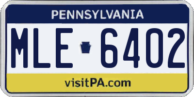 PA license plate MLE6402