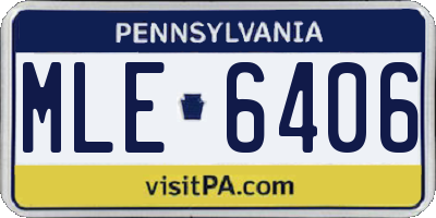 PA license plate MLE6406