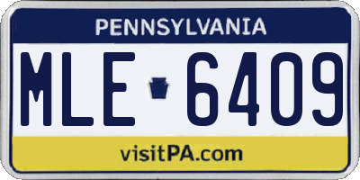 PA license plate MLE6409