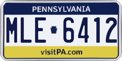 PA license plate MLE6412