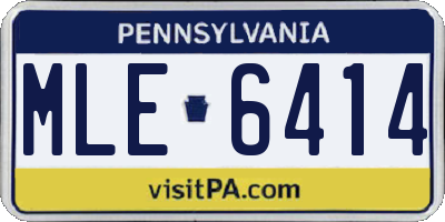 PA license plate MLE6414