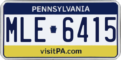 PA license plate MLE6415