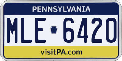 PA license plate MLE6420