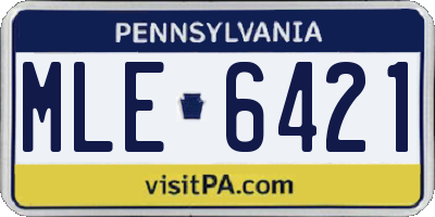 PA license plate MLE6421