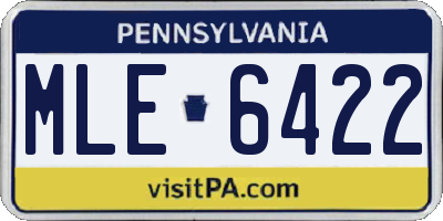 PA license plate MLE6422
