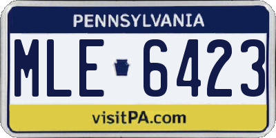 PA license plate MLE6423