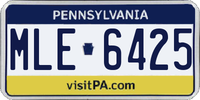 PA license plate MLE6425