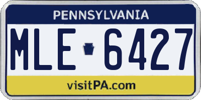 PA license plate MLE6427