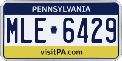 PA license plate MLE6429