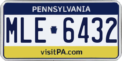 PA license plate MLE6432