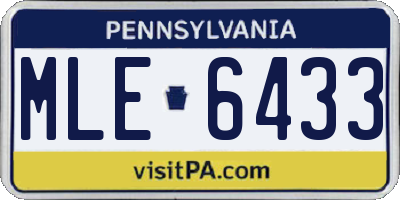 PA license plate MLE6433
