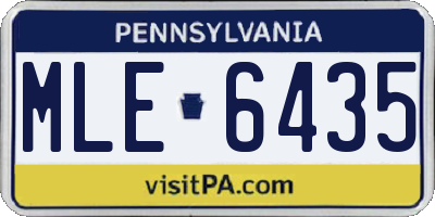 PA license plate MLE6435