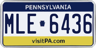 PA license plate MLE6436