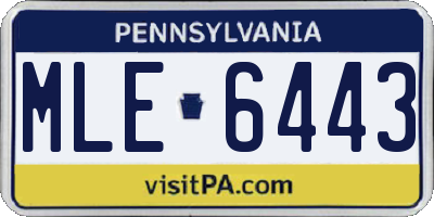 PA license plate MLE6443
