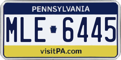 PA license plate MLE6445