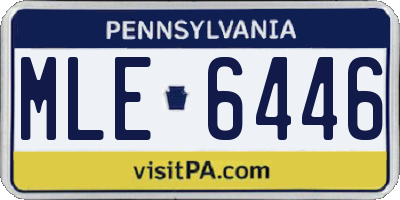 PA license plate MLE6446