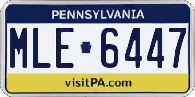PA license plate MLE6447