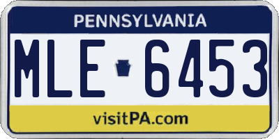 PA license plate MLE6453