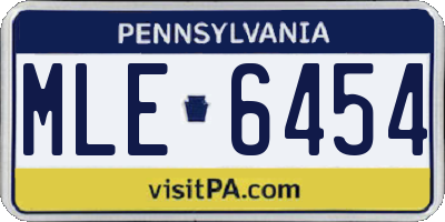 PA license plate MLE6454