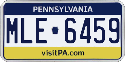 PA license plate MLE6459