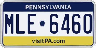 PA license plate MLE6460