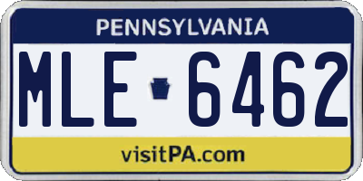 PA license plate MLE6462