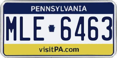 PA license plate MLE6463