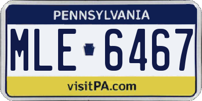 PA license plate MLE6467