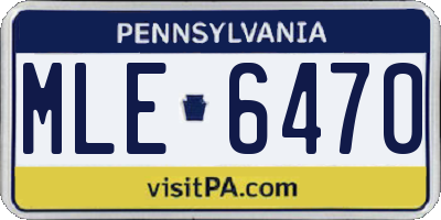 PA license plate MLE6470
