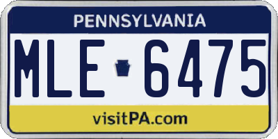 PA license plate MLE6475
