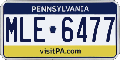 PA license plate MLE6477