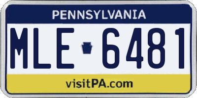 PA license plate MLE6481