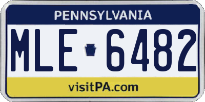 PA license plate MLE6482