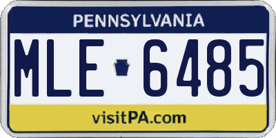 PA license plate MLE6485