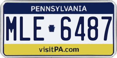 PA license plate MLE6487