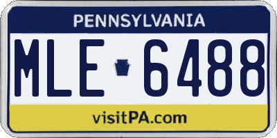 PA license plate MLE6488