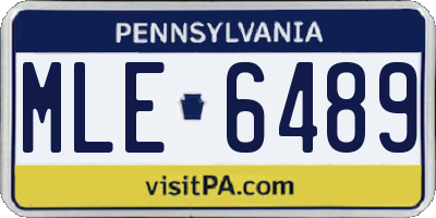 PA license plate MLE6489