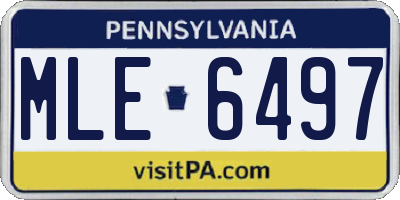 PA license plate MLE6497